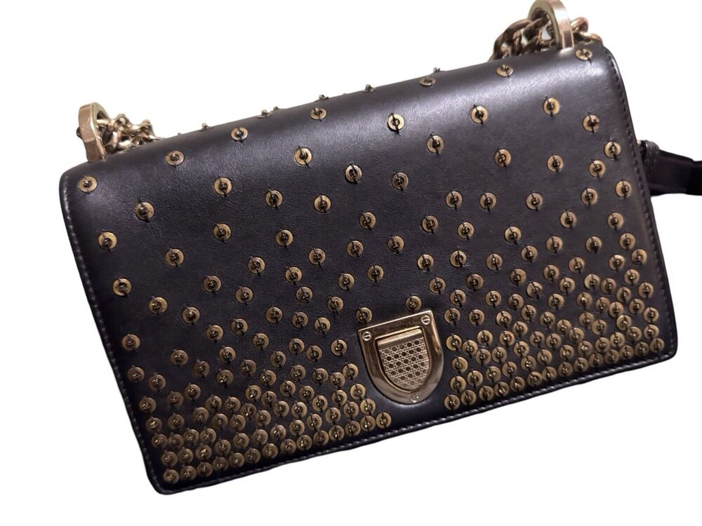 Christian Dior Diorama Flap Bag Sequin Embellished Lambskin Medium W/COA